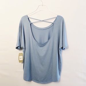 Spalding oversized cross back cropped tee shirt t
